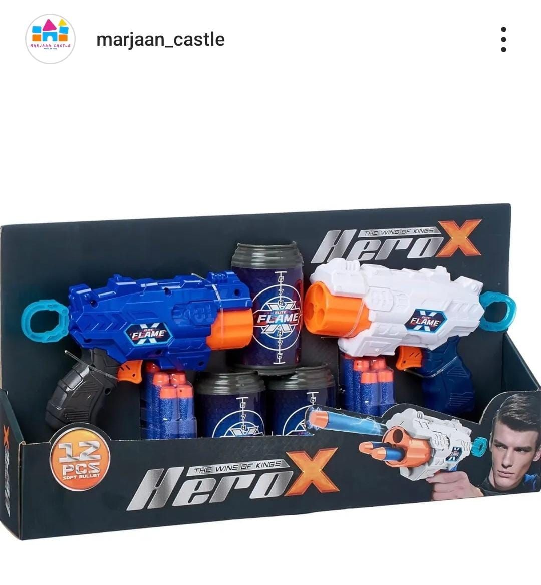 Hero X -2 Guns 12 Bullets 3 Canisters