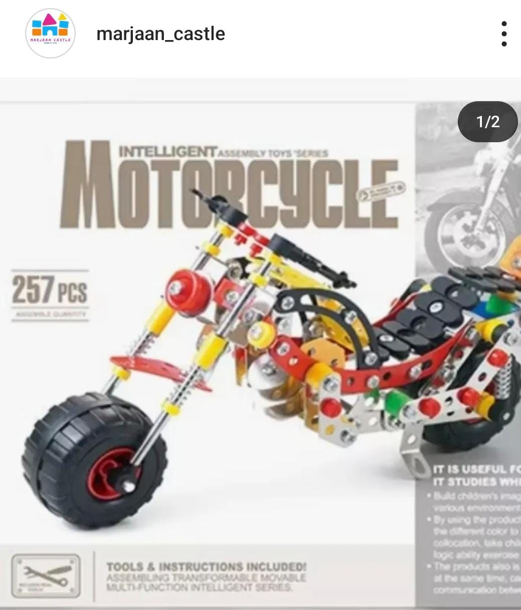 257pcs DIY Alloy Intelligent Motorbike Model
