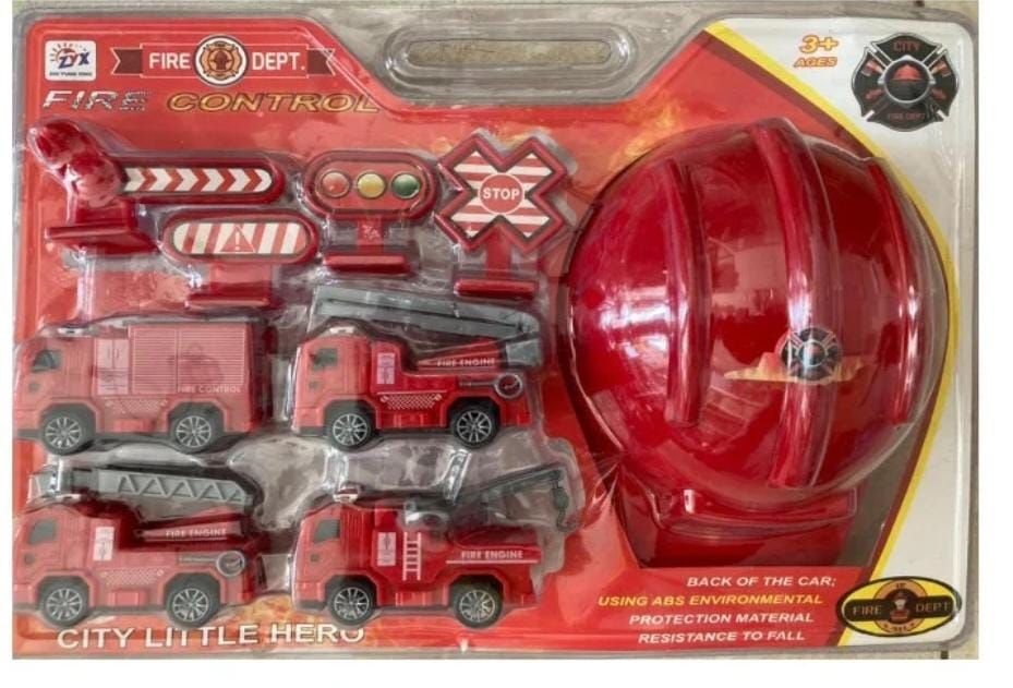 Fire Man Helmet Car Set
